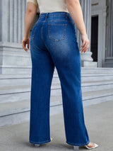 Plus Size Wide Leg Jeans for Women High