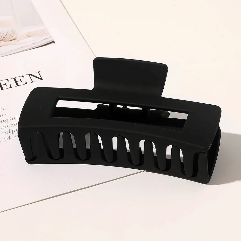 Simple Square Geometric Frosted Hair Claws Clamps Acetate