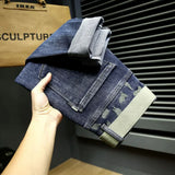 Fashion Designer Men Jeans Retro Stretch Slim Fit