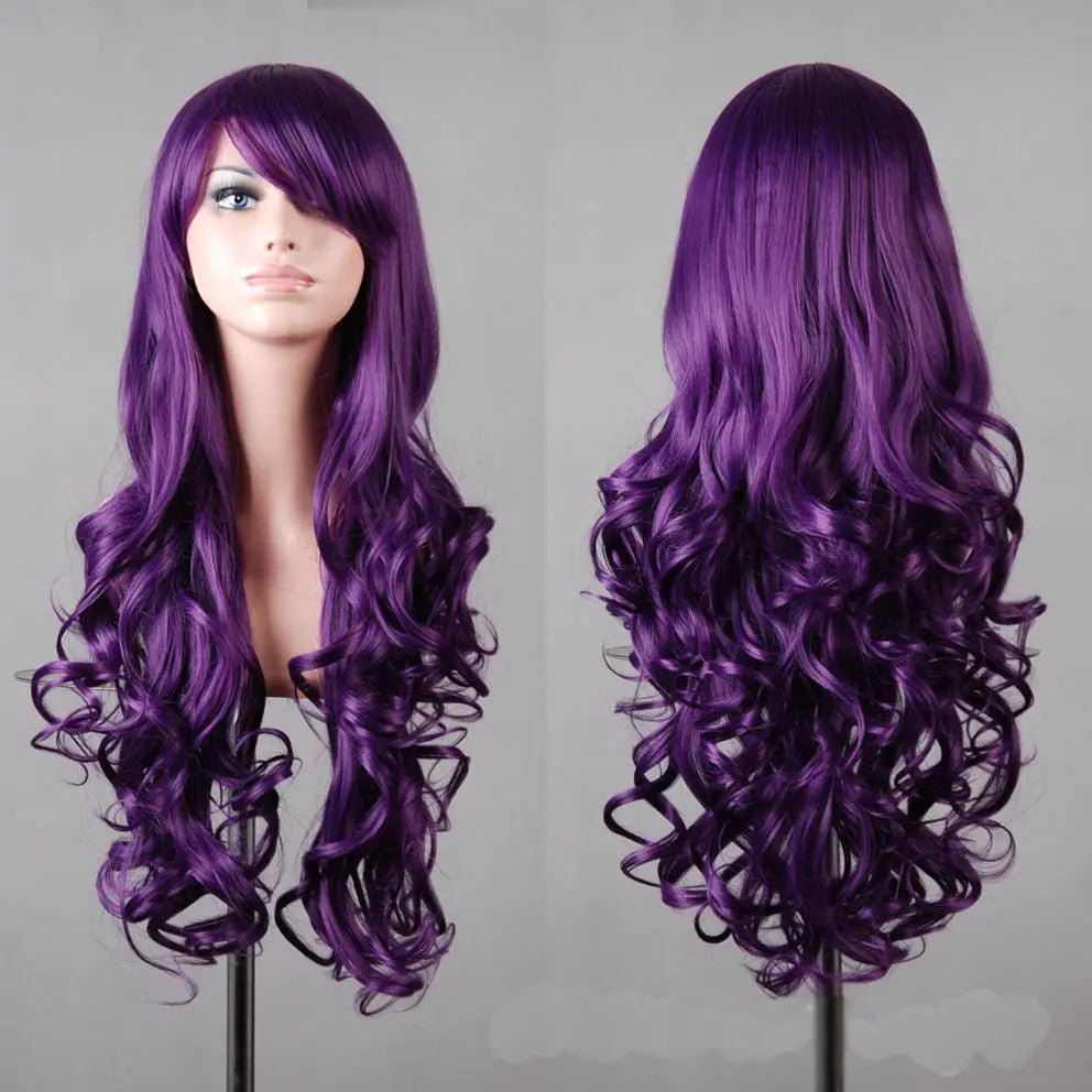 Lady 80cm Long Curly Wigs Fashion Cosplay Costume