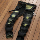 New Ripped Jeans Brand Motorcycle Design Plus Size