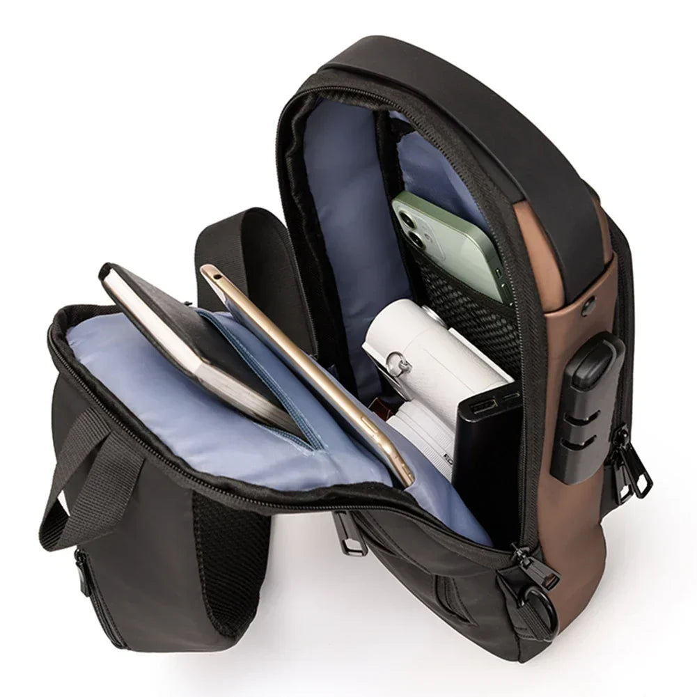 Antitheft Tape Bag Portable Backpack with USB Charging