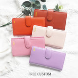 Genuine Leather Luxury Design Card Holder For Woman Custom Letters Large Capacity Vintage Wallet Fashion Business Christmas Gift