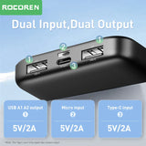 Rocoren Power Bank 10000mAh Portable Charger External Battery