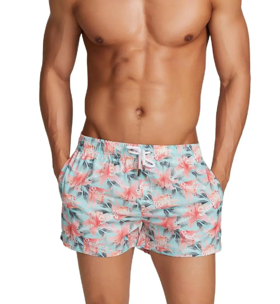 Men's Printed Board Shorts Quick Dry Beach Shorts