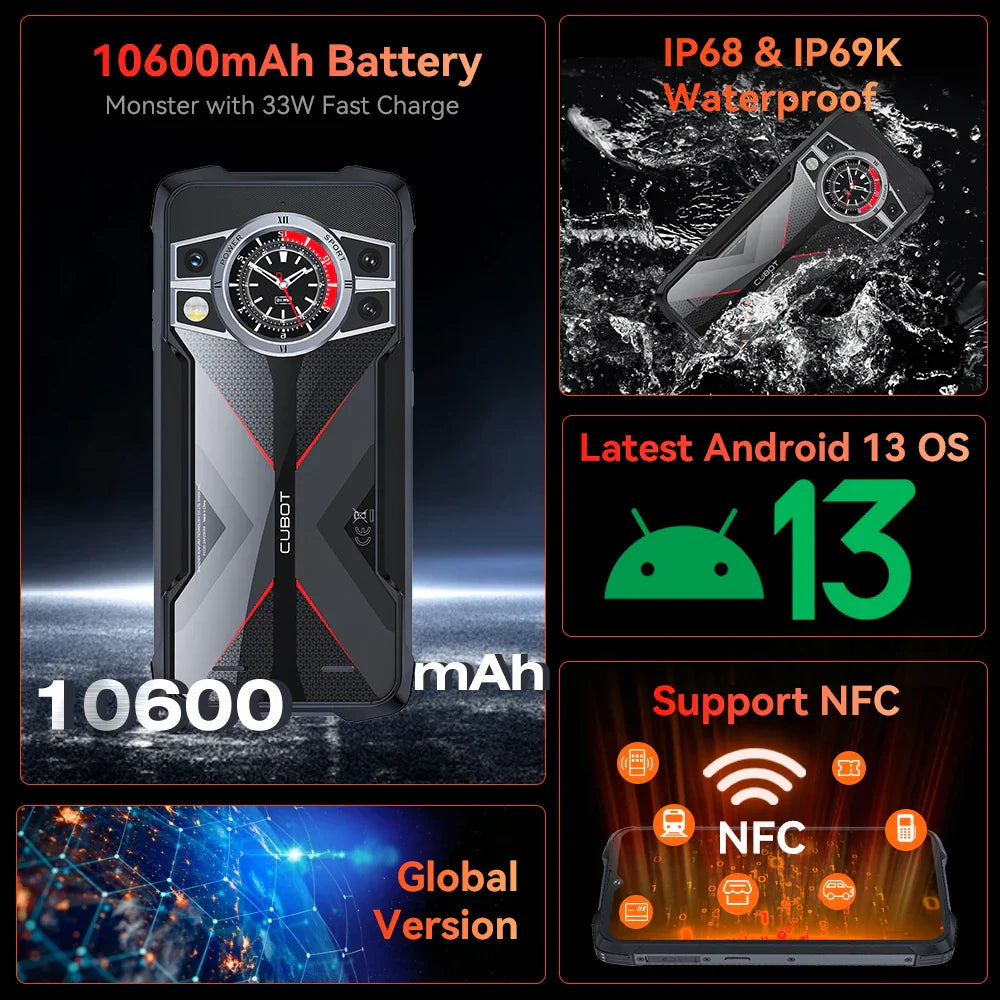 Cubot KingKong 9, Helio G99, 120Hz 6.583-Inch Screen,
