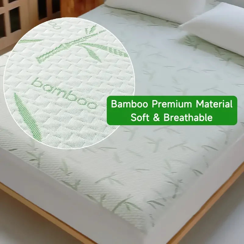 1pc Waterproof Bamboo Mattress Cover (Without Pillowcase), Cooling