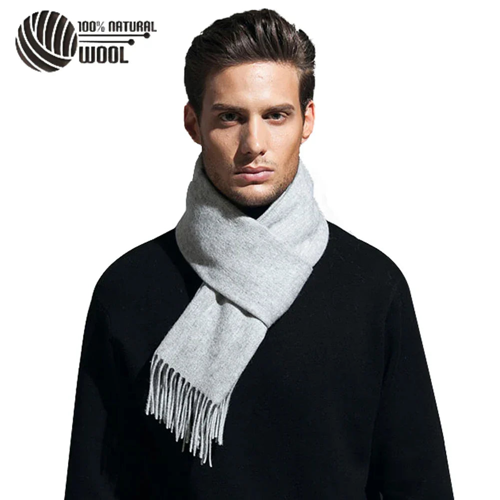 100 Wool Scarf for Men Cashmere Wool Scarf