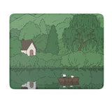 Cute Desk Mat Kawaii Green Forest Mousepad Small