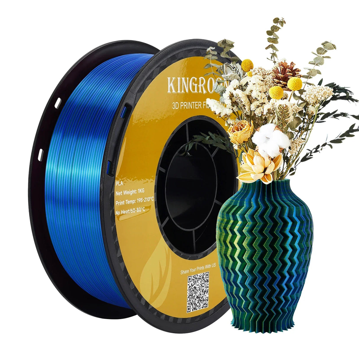 Newest 1KG Tricolor Silk PLA Filament 3D Printer