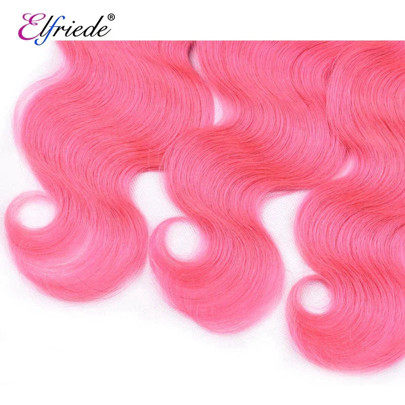 Elfriede T1BPink Body Wave Ombre Colored Hair Bundles