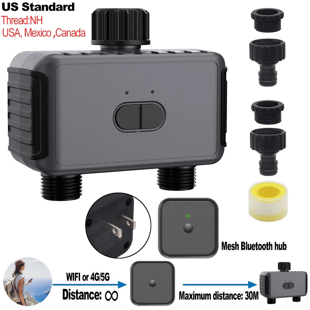 Smart 2 Zone Watering Timer Bluetooth WIFI Garden