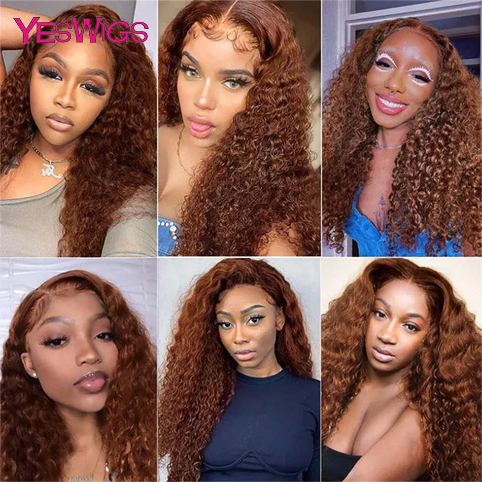 13x4 Deep Curly Chocolate Brown Colored Lace Front