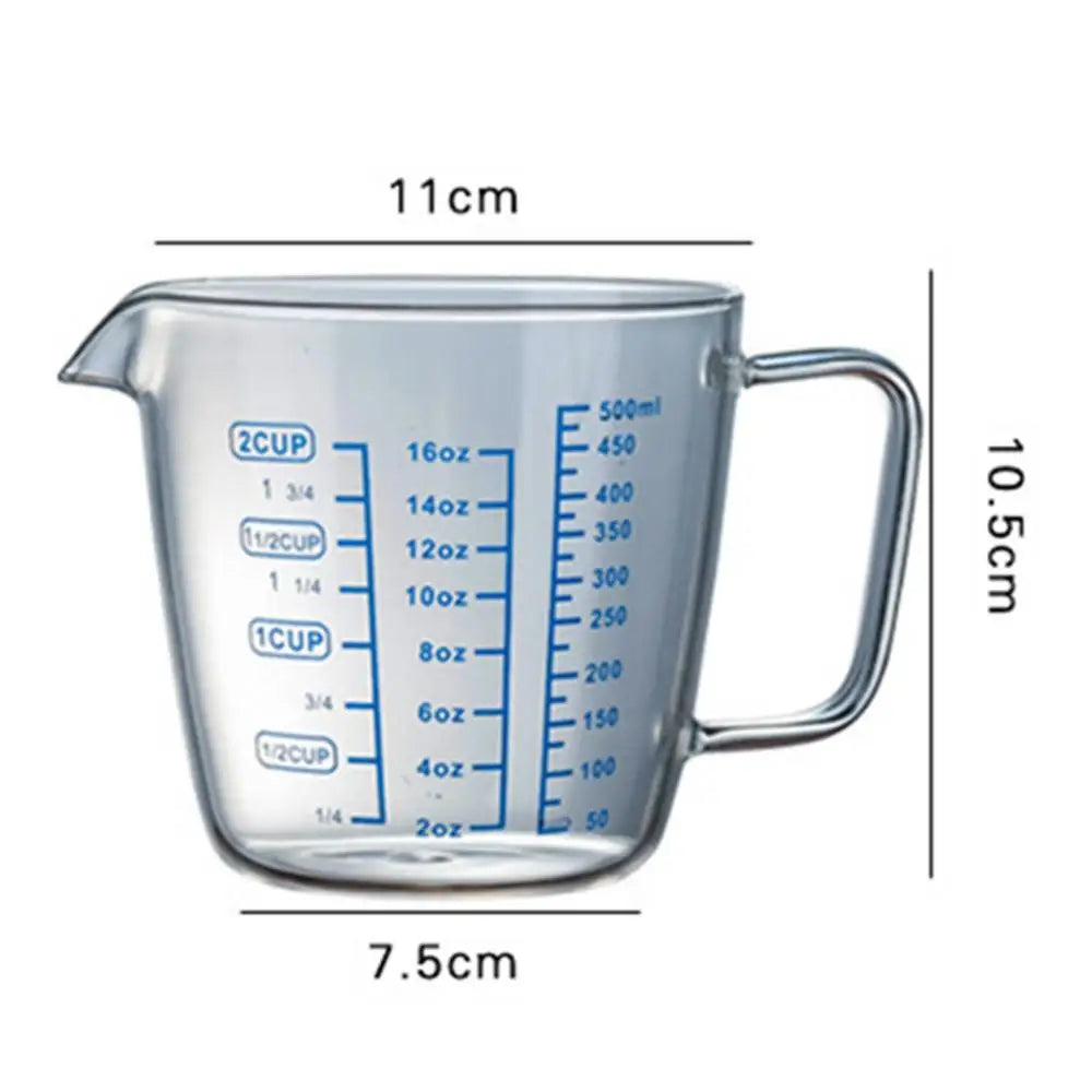 250ml/500ml Heat Resisting Glass Measuring Cup With Handle