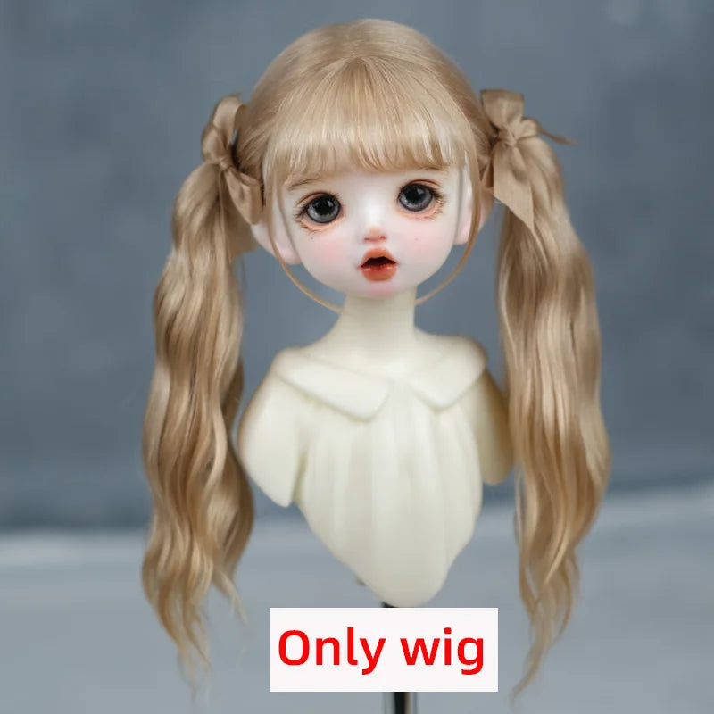 1/6BJD Wig Bangs Ponytail Curly Soft Mohair Wig