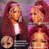 Deep Wave 99J Burgundy Lace Front Wig 13x4