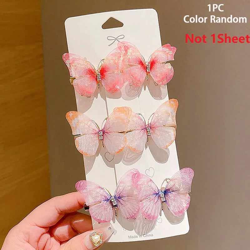 1pc Random Colorful Butterfly Hairpins Girl Hair Clips