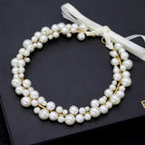 Bridal Sweet Headband Headpieces Banquet Pearls Headdress Simple