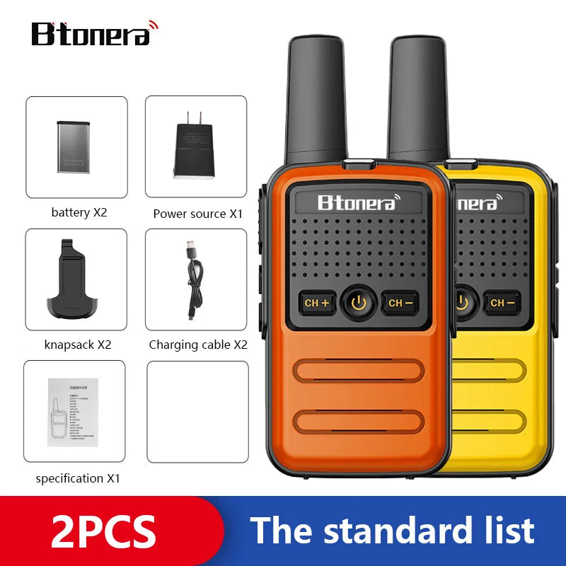 Btoera 2 Pcs Mini Walkie Talkie PMR 446