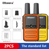 Btoera 2 Pcs Mini Walkie Talkie PMR 446