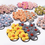 12Pcs/bag Girls Elastic Flower Hair Bands Sweet Hair