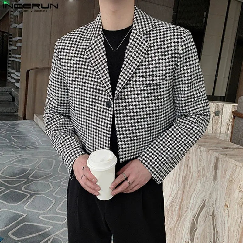 INCERUN Tops 2023 Korean Style Handsome New Mens