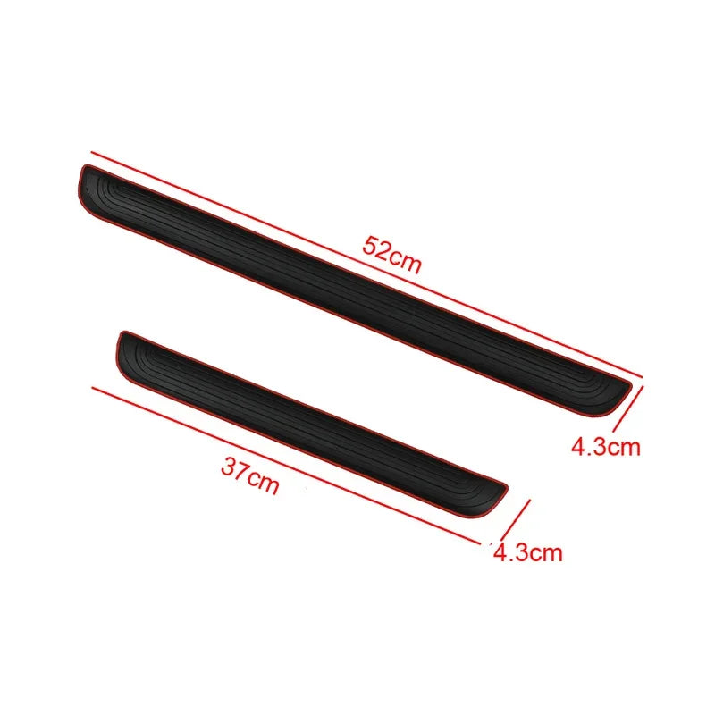 4pcs Rubber Car Door Sill Scuff Covers Black