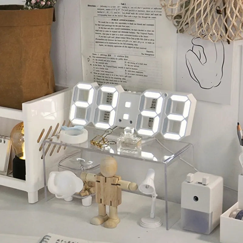 Smart 3d Digital Alarm Clock Wall Clocks Home