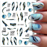 Purple Marble Nails Stickers Smoke Design Manicure Decals