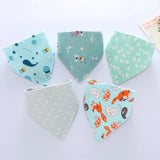 5Pcs/Set Baby Bibs Triangle Double Cotton Bandana Bibs