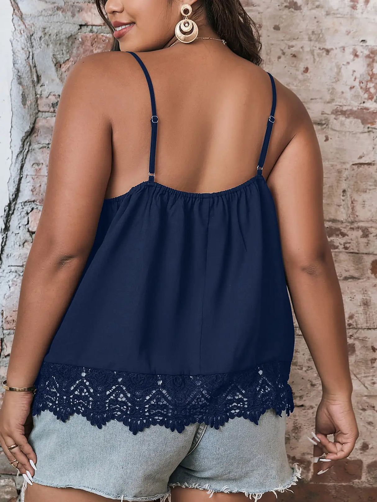 Finjani Women Camis Top Plus Size Royal Blue