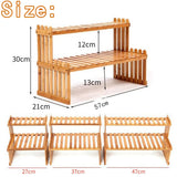 Natural Bamboo Indoor Plant Stand for Desk,2 Tier