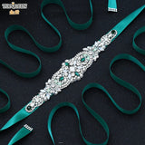 TOPQUEEN Multiple Styles Green Belt With Diamonds Bridal