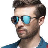 AOWEAR Men's Aviation Sunglasses Men Polarized Mirror Sunglass