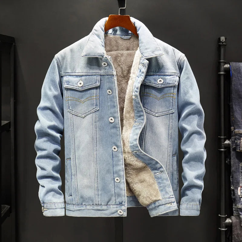 Winter Padded And Thickened Denim Jacket Men's Denim