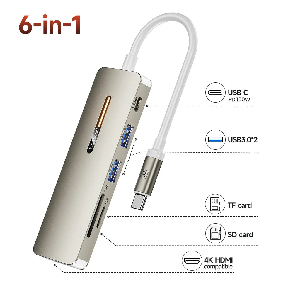Toocki USB 3.0 HUB Type C To HDMI-Compatible