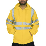 Men Reflective Strip Hoodie Sweatshirt Long Sleeve Fitting
