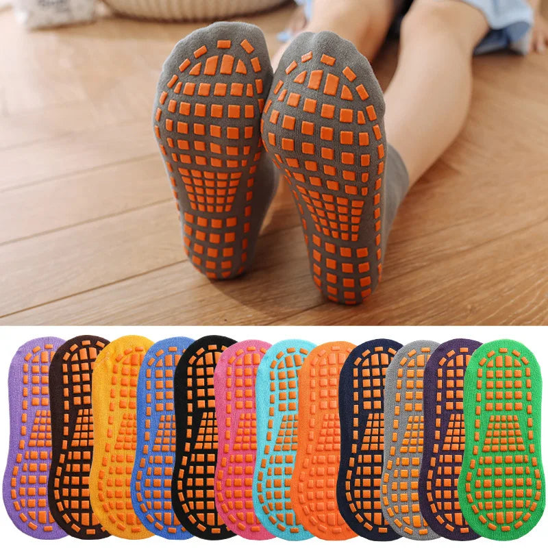 10 Pairs Kids Adults Anti-Slip Socks Parent-Child Trampoline