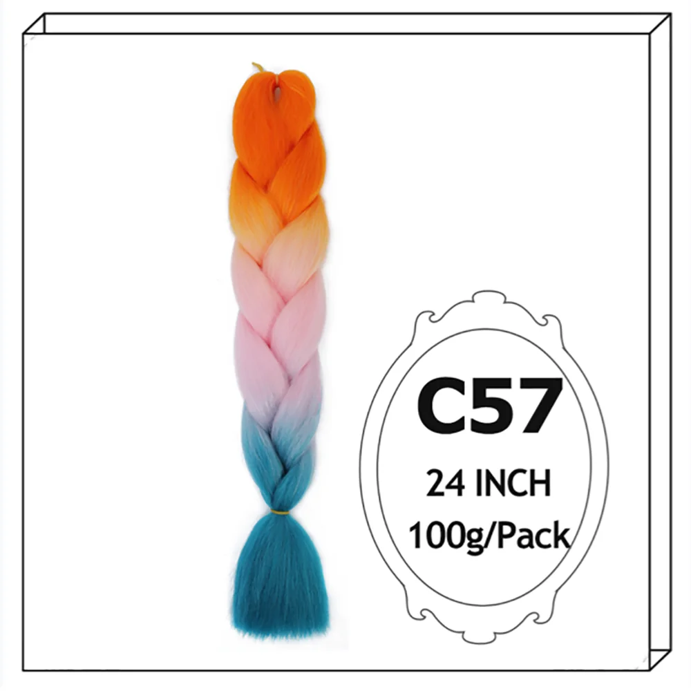 24Inch Synthetic Long Jumbo Ombre Braiding Hair For