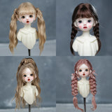 1/6BJD Wig Bangs Ponytail Curly Soft Mohair Wig