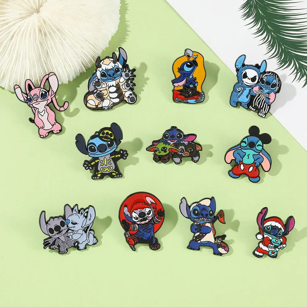 Stitch Lapel Pins for Backpack Accessories Cartoon Lilo