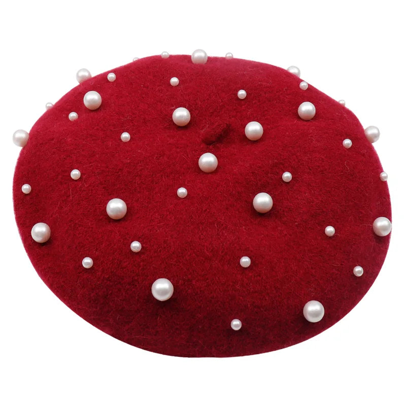 Winter Hat Knitted Wool Beret Bonnet Female French