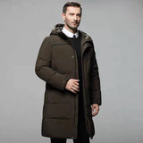 Men Long Duck Down Coats New Winter Hooded