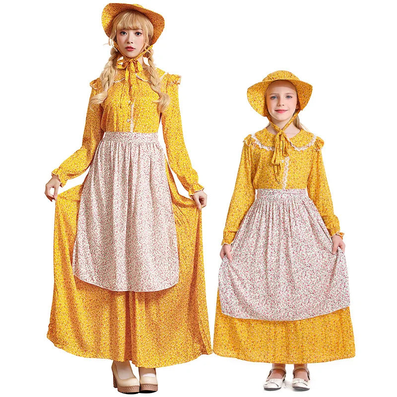 Kids Maid Dress Cosplay Kid Girl Fancy Pastoral