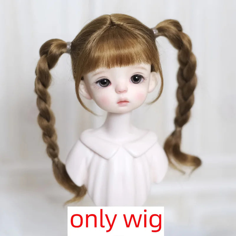 30cm Doll Wig Bangs Ponytail Curly Soft Mohair