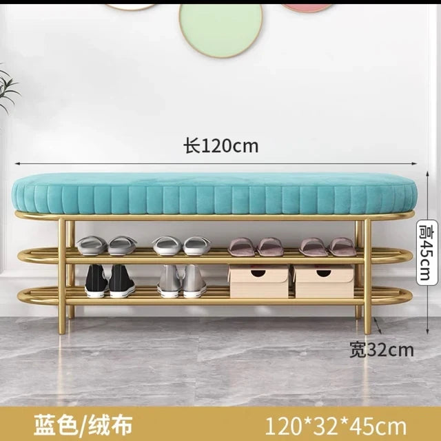 Nordic Shoe Bench Soft Cushion Multifunctional Shoe Rack
