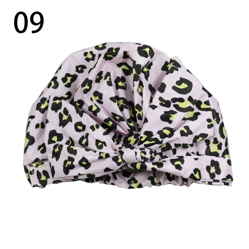 Waterproof Cap Elastic Bow Nightcap For Women Satin