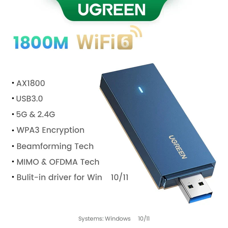 UGREEN Wifi Adapter AC650/AC1300 5G&2.4G WiFi USB Ethernet