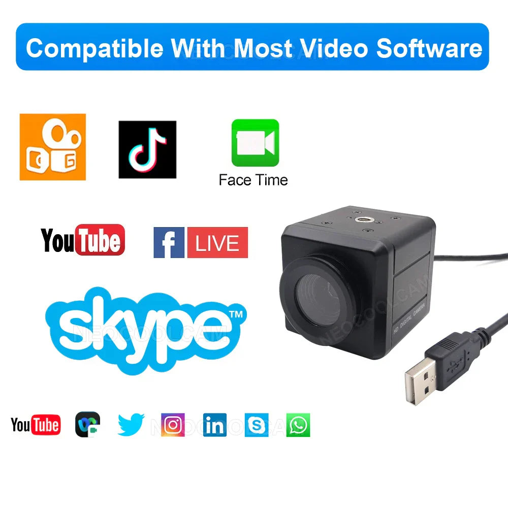 Industrial 4K Webcam PC Laptops 8MP Autofocus USB