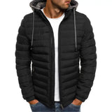 New Oversize Men Detachable Hat Padded Hooded Cardigan